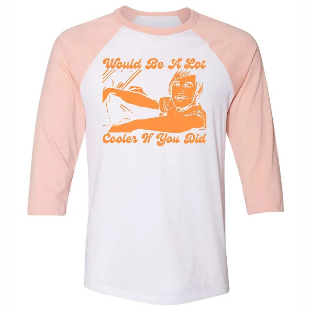 Unisex 3/4 Baseball Tee - FK6ABK5P - White/Heather Peach - 5