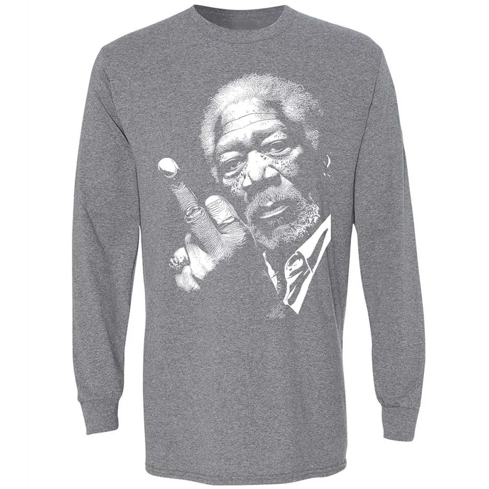 Morgan Freeman middle finger - Graphite Heather - 8