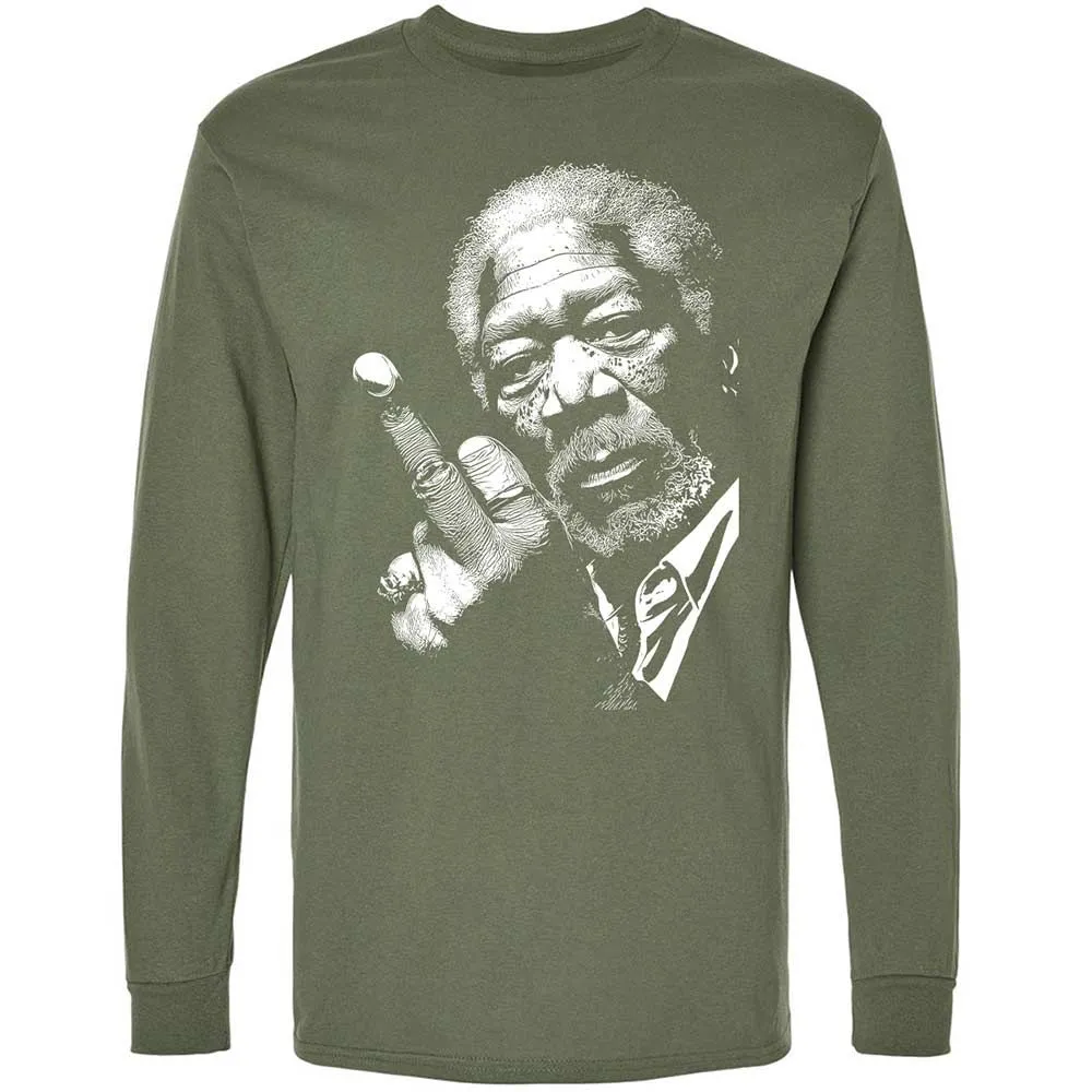 Morgan Freeman middle finger - Military Green - 9
