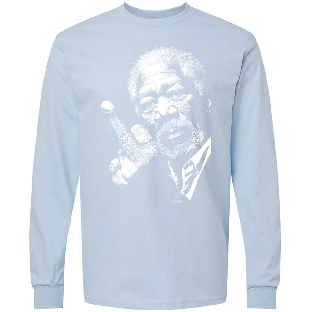 Morgan Freeman middle finger - Light Blue - 18