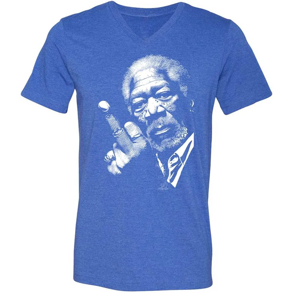 Morgan Freeman middle finger - Heather True Royal - 5