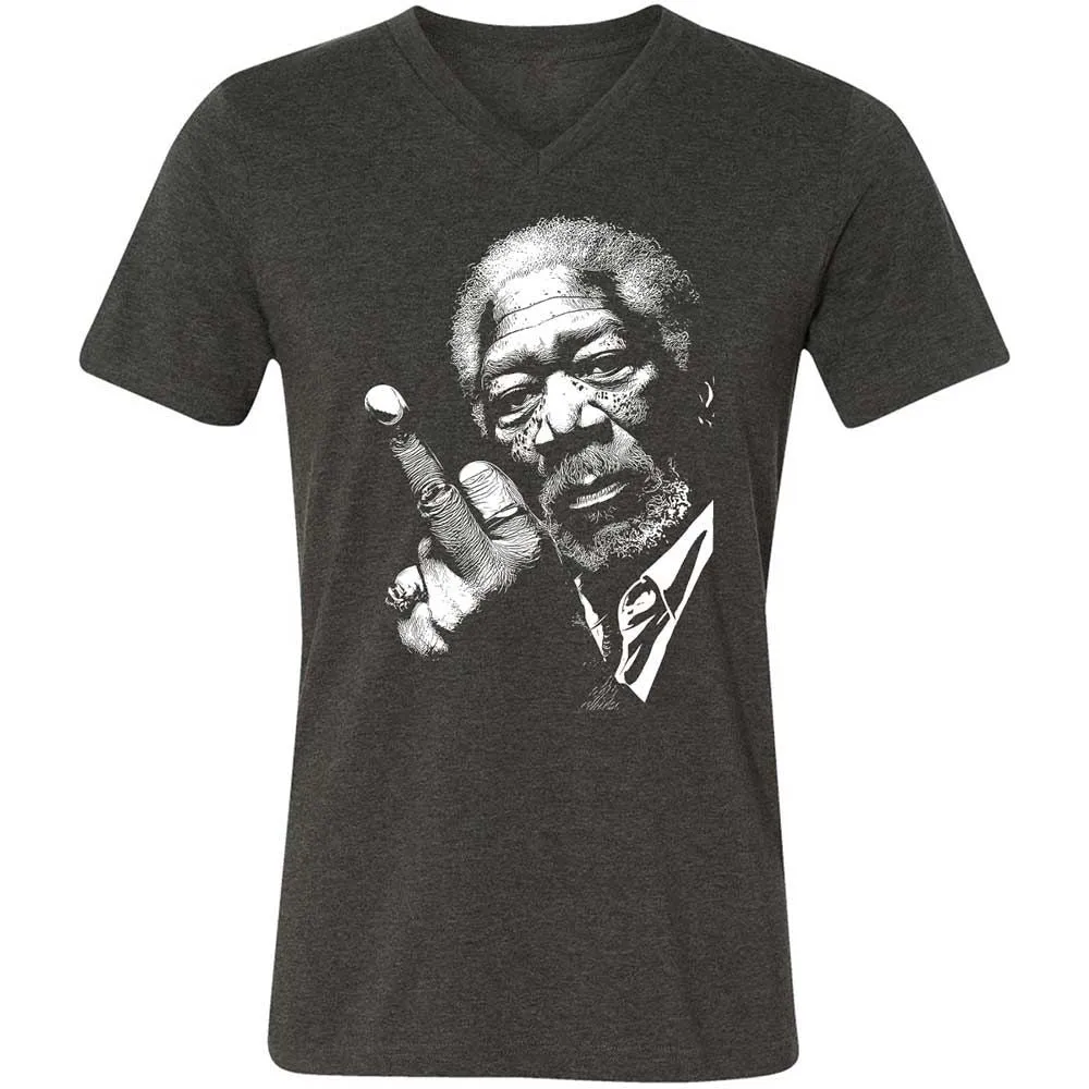 Morgan Freeman middle finger - Dark Grey Heather - 9