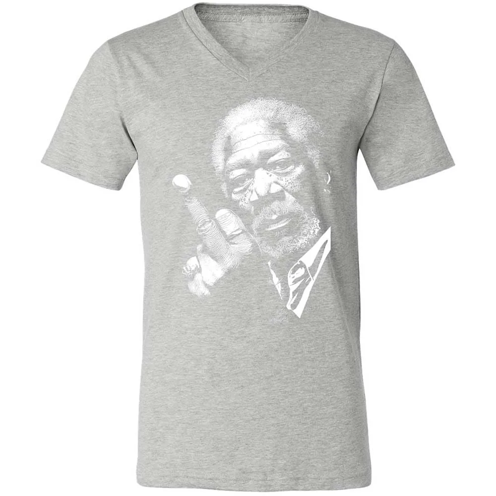 Morgan Freeman middle finger - Athletic Heather - 15