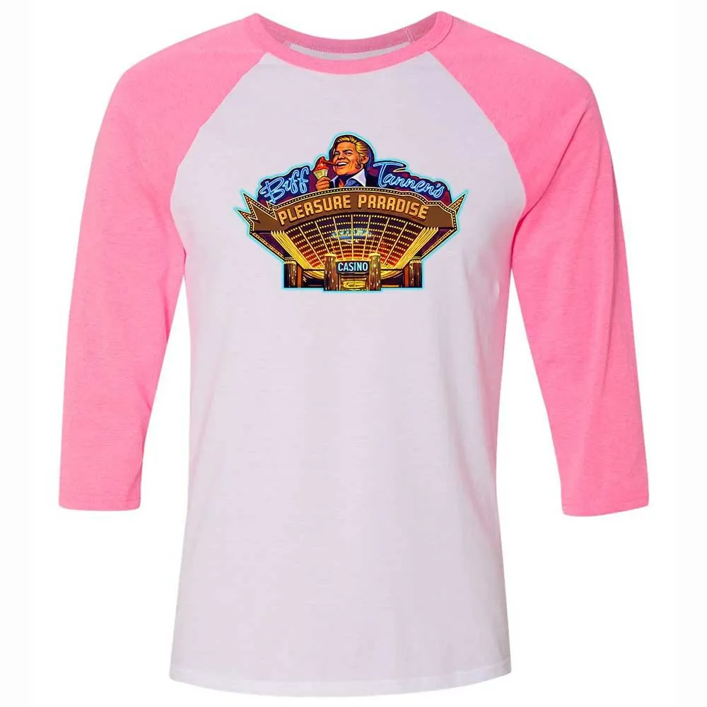 Unisex 3/4 Baseball Tee - JTFM5CJM - White/Neon Pink - 12