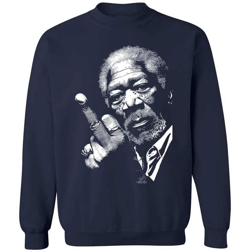 Morgan Freeman middle finger - Navy - 2