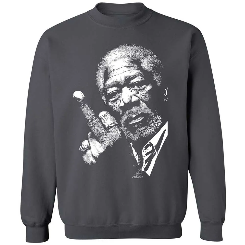 Morgan Freeman middle finger - Charcoal - 6