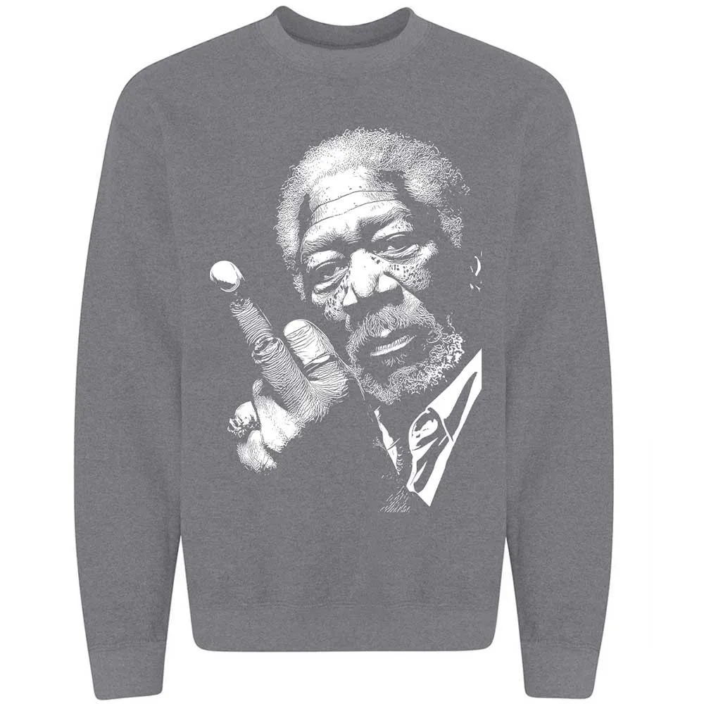 Morgan Freeman middle finger - Graphite Heather - 7