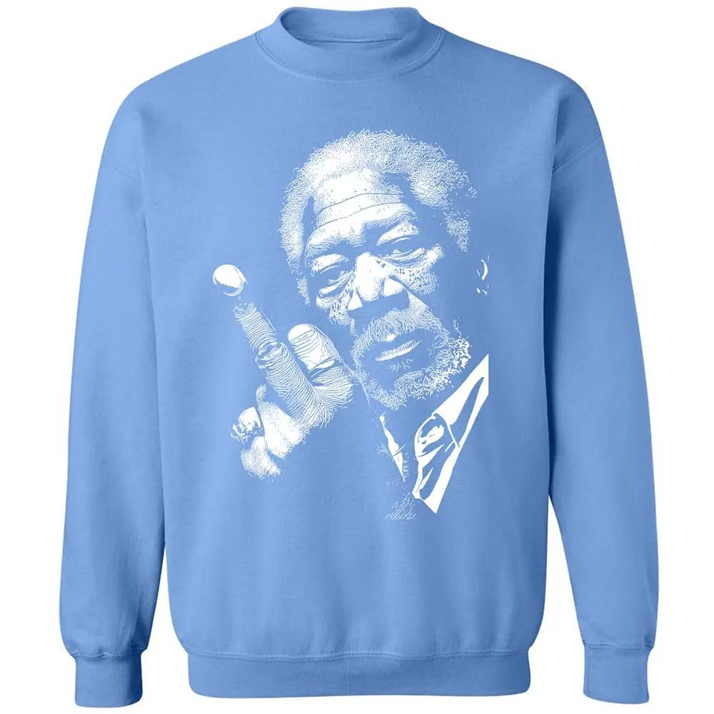 Morgan Freeman middle finger - Carolina Blue - 20