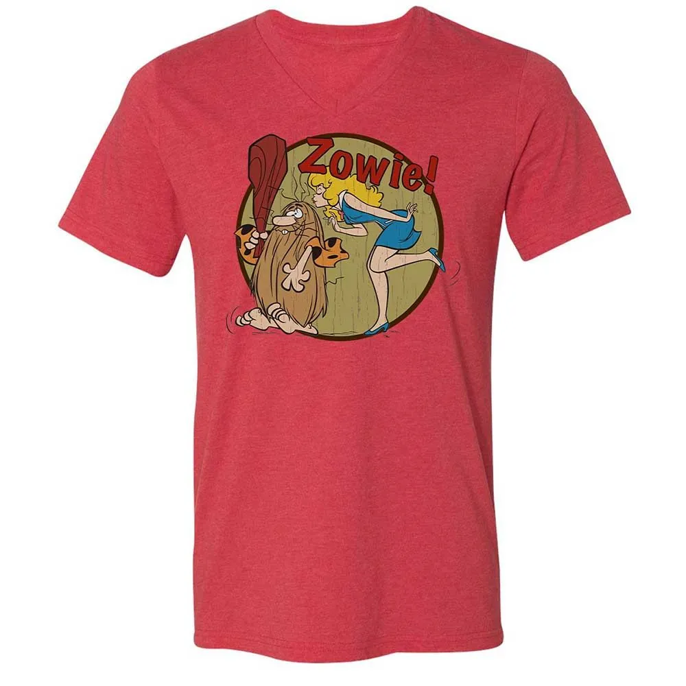 Unisex V-Neck T-Shirt - GTLACAU3 - Heather Red - 7