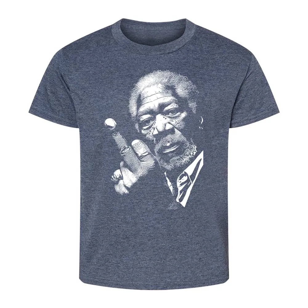 Morgan Freeman middle finger - Heather Navy - 9