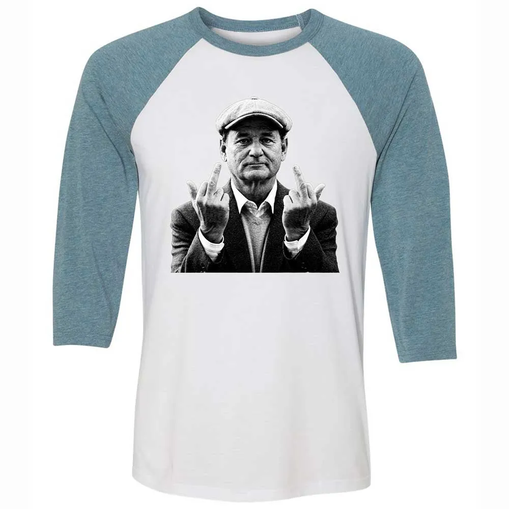 Bill Murray Middle Finger - White/Denim - 3