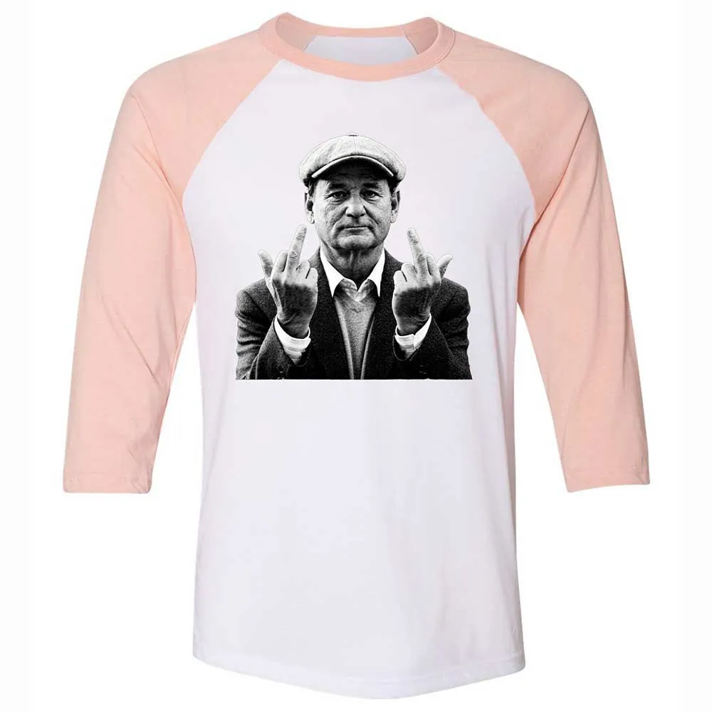 Bill Murray Middle Finger - White/Heather Peach - 5