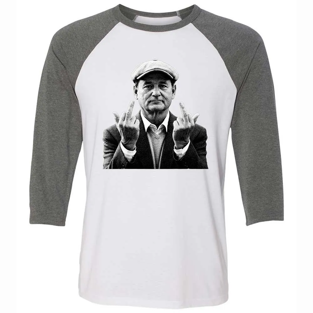 Bill Murray Middle Finger - White/Deep Heather - 11