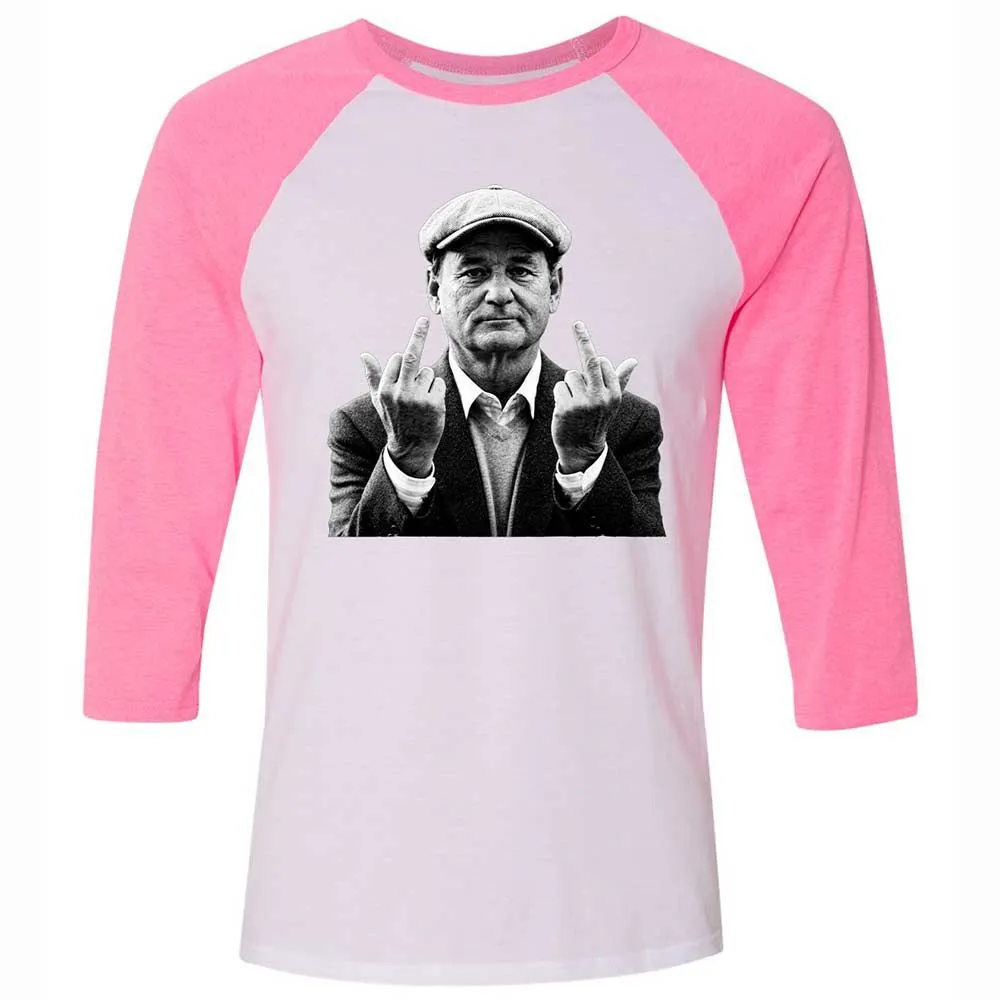 Bill Murray Middle Finger - White/Neon Pink - 12