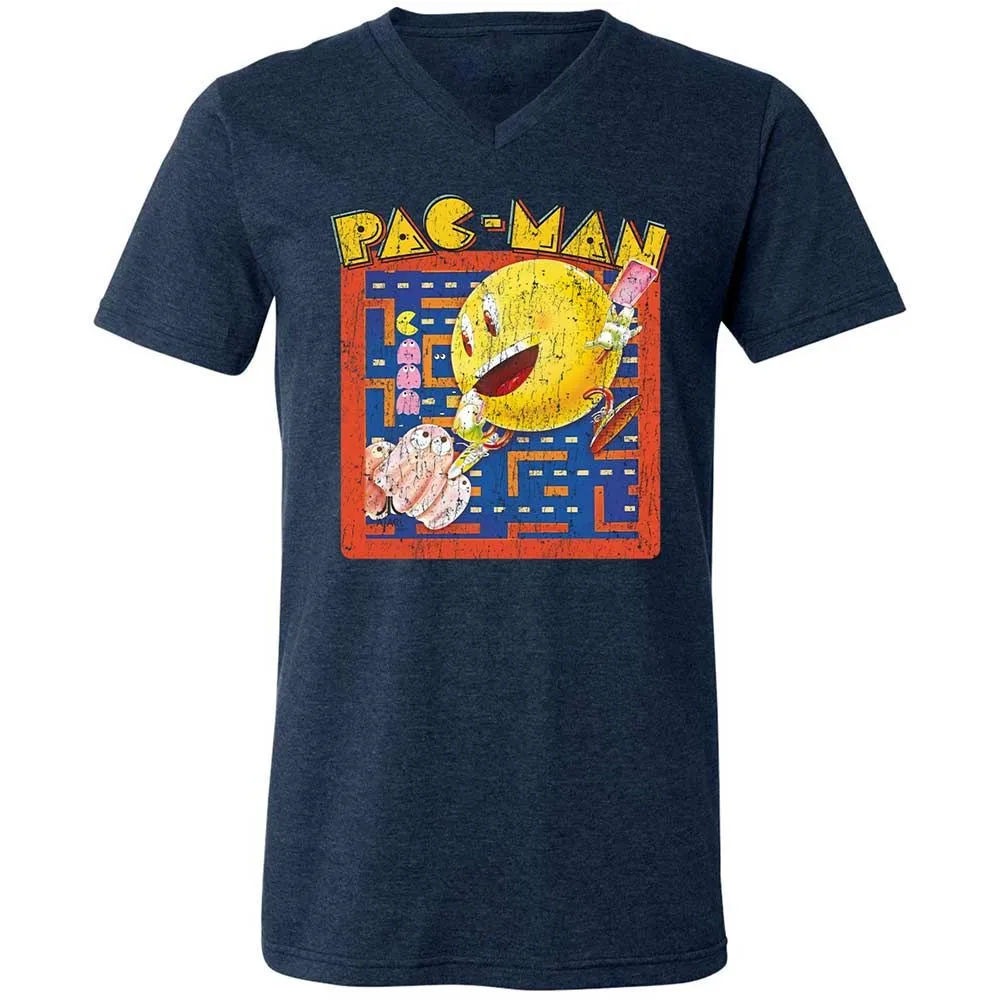 Unisex V-Neck T-Shirt - XJVGAQYZ - Heather Navy - 3