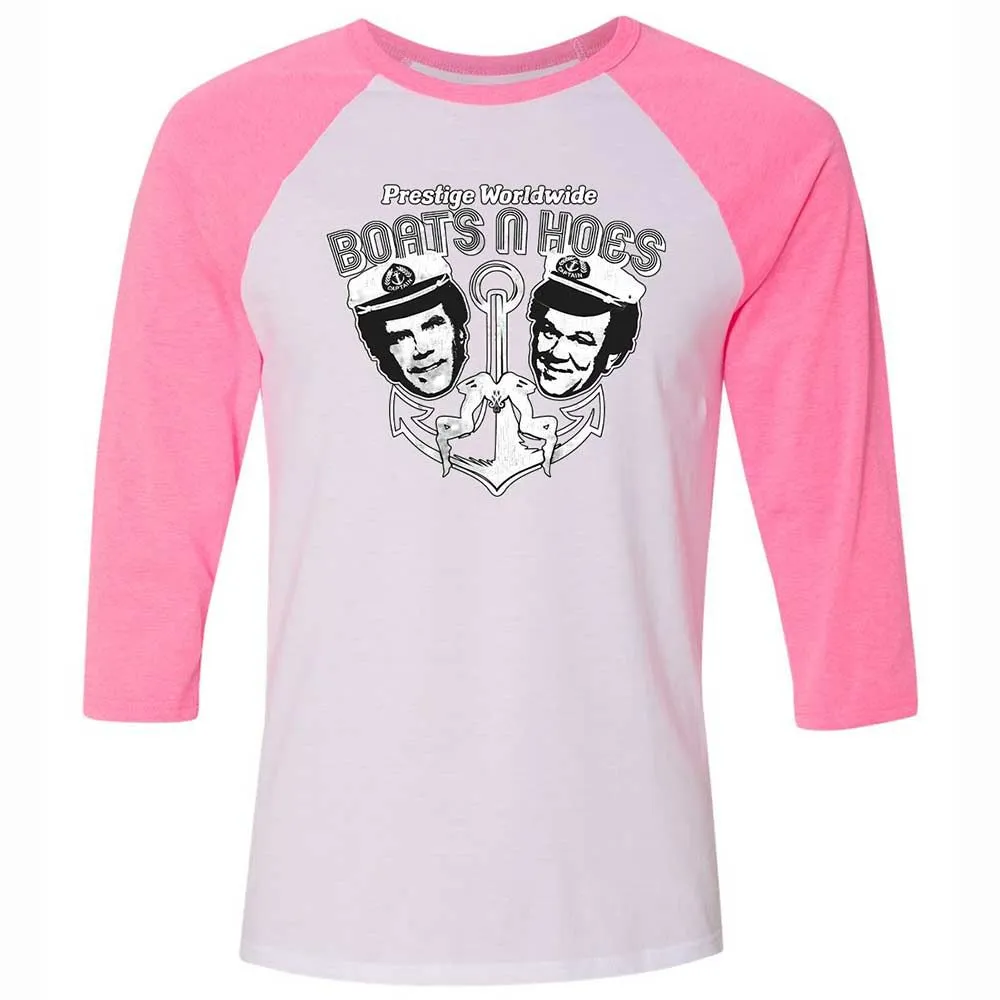 Unisex 3/4 Baseball Tee - 9EJ53JFL - White/Neon Pink - 12