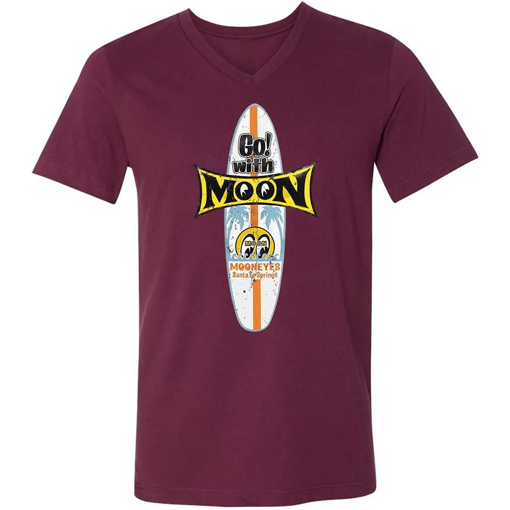 Unisex V-Neck T-Shirt - KY7N5KS7 - Maroon - 8