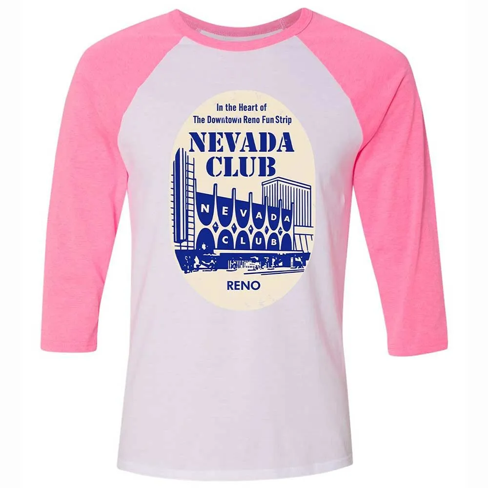 Unisex 3/4 Baseball Tee - KHRFMWW7 - White/Neon Pink - 12