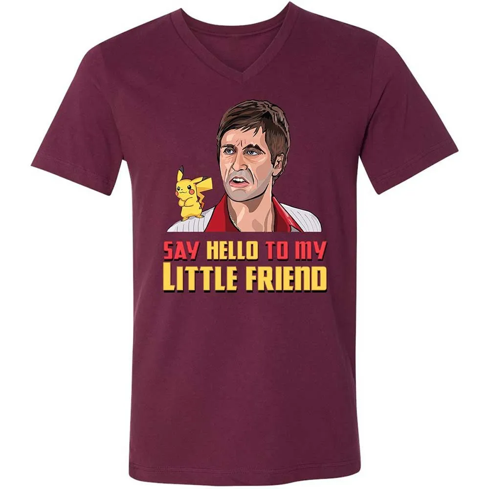 Unisex V-Neck T-Shirt - W9GQA2XH - Maroon - 8