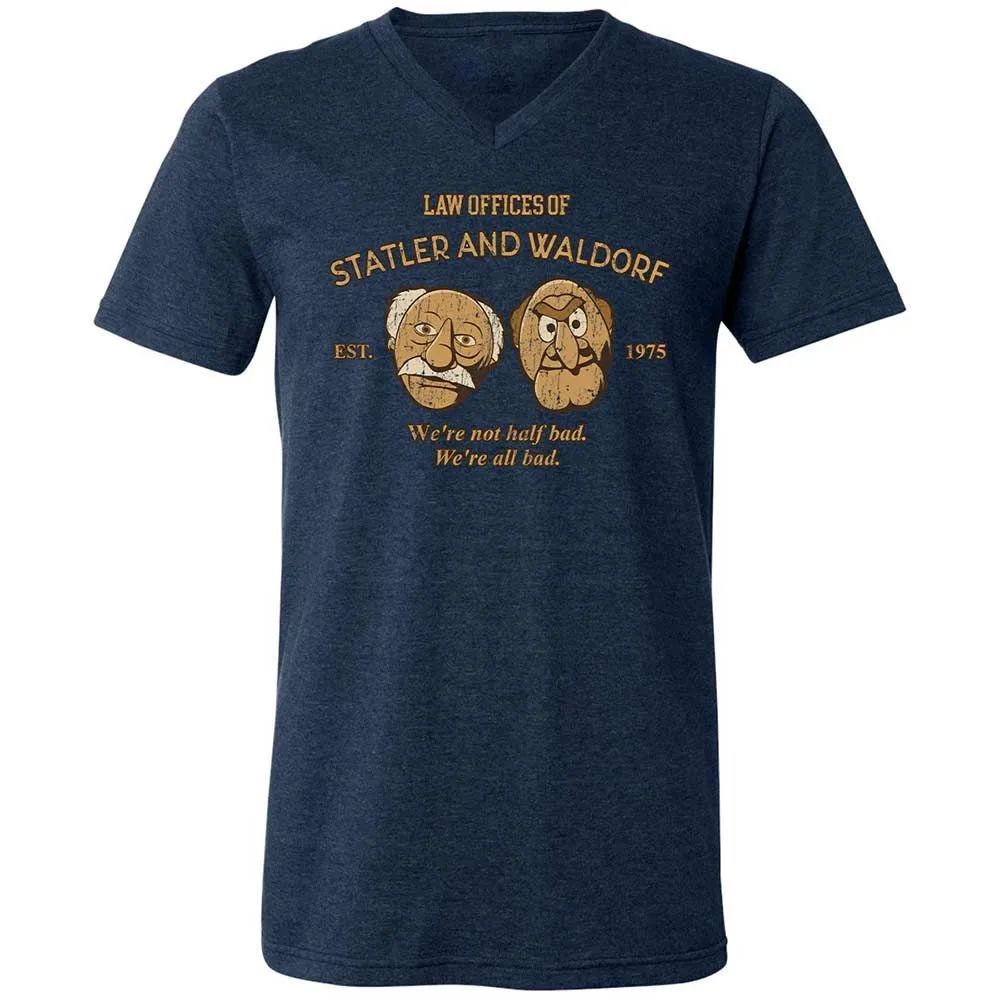 Unisex V-Neck T-Shirt - 1VMU8ZUK - Heather Navy - 3