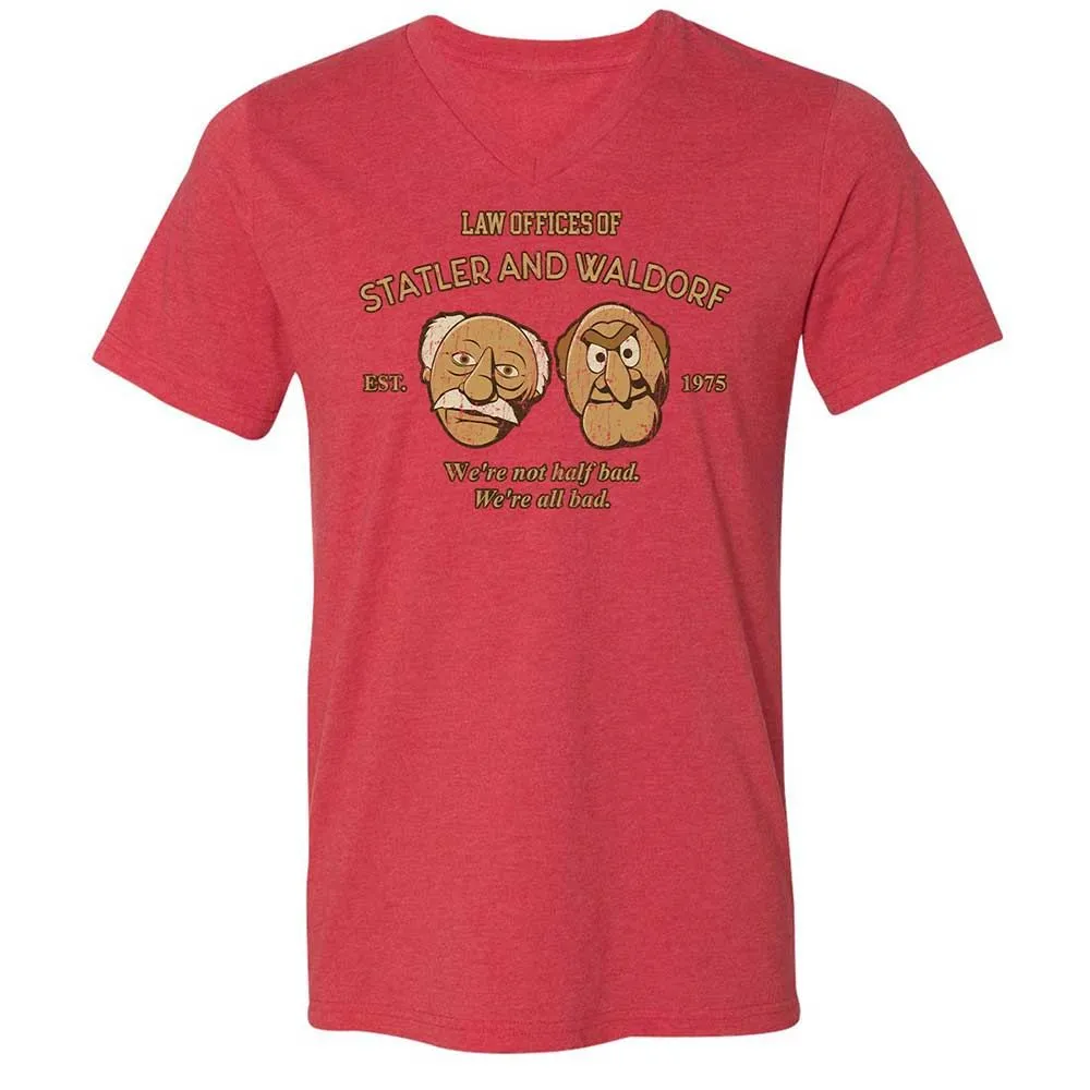 Unisex V-Neck T-Shirt - 1VMU8ZUK - Heather Red - 7