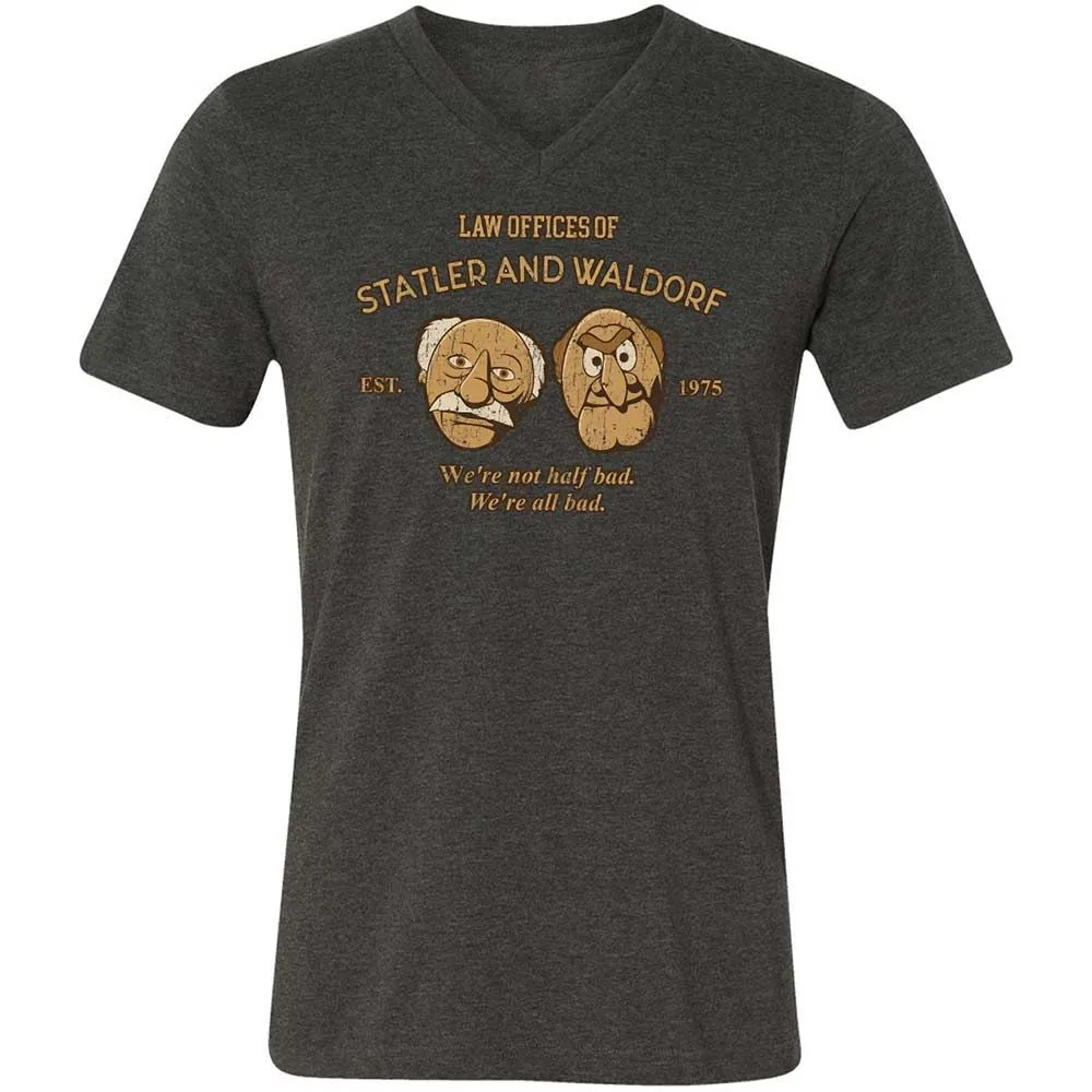 Unisex V-Neck T-Shirt - 1VMU8ZUK - Dark Grey Heather - 9