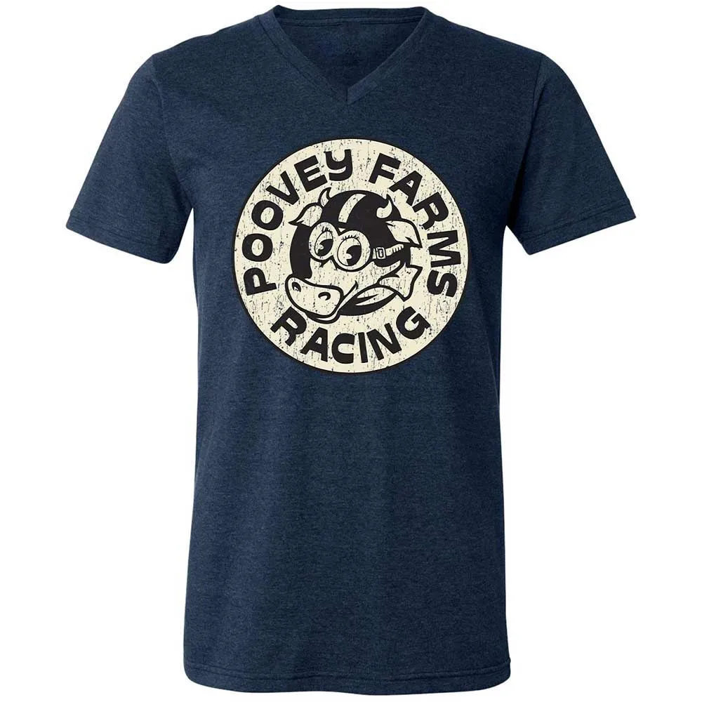 Unisex V-Neck T-Shirt - 3VRTYB4L - Heather Navy - 3