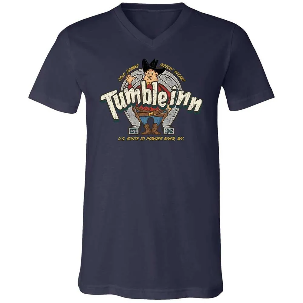 Unisex V-Neck T-Shirt - 6B7BKZ38 - Navy - 2