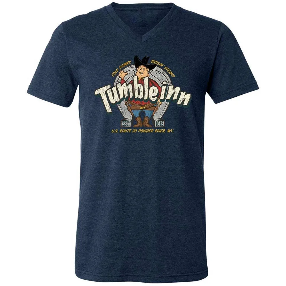 Unisex V-Neck T-Shirt - 6B7BKZ38 - Heather Navy - 3