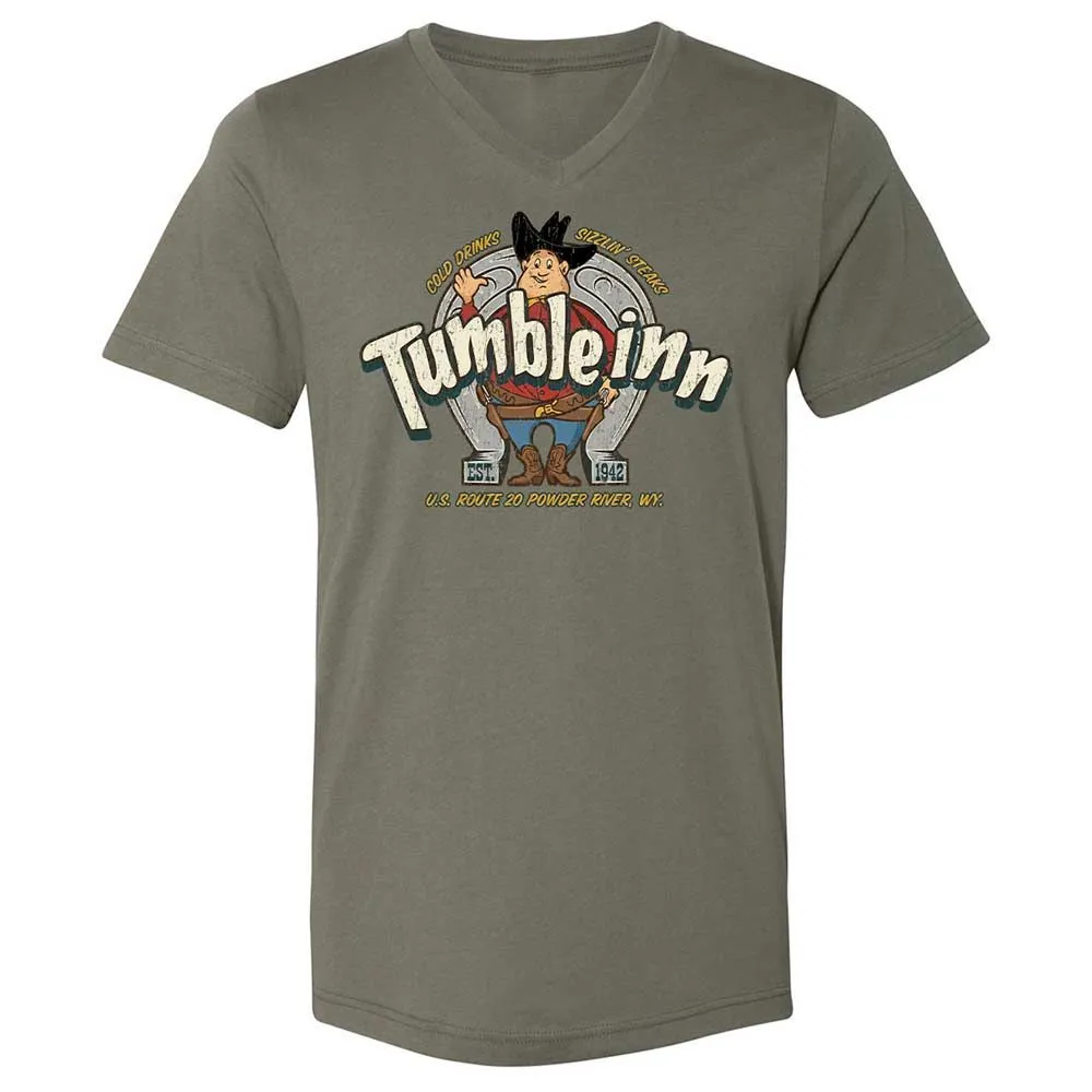 Unisex V-Neck T-Shirt - 6B7BKZ38 - Military Green - 11