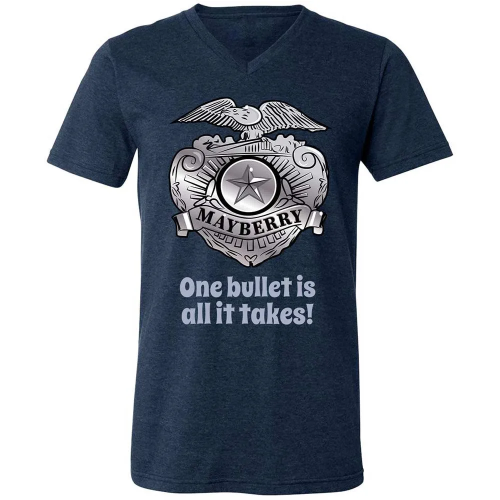 Unisex V-Neck T-Shirt - S3N4JZDA - Heather Navy - 3
