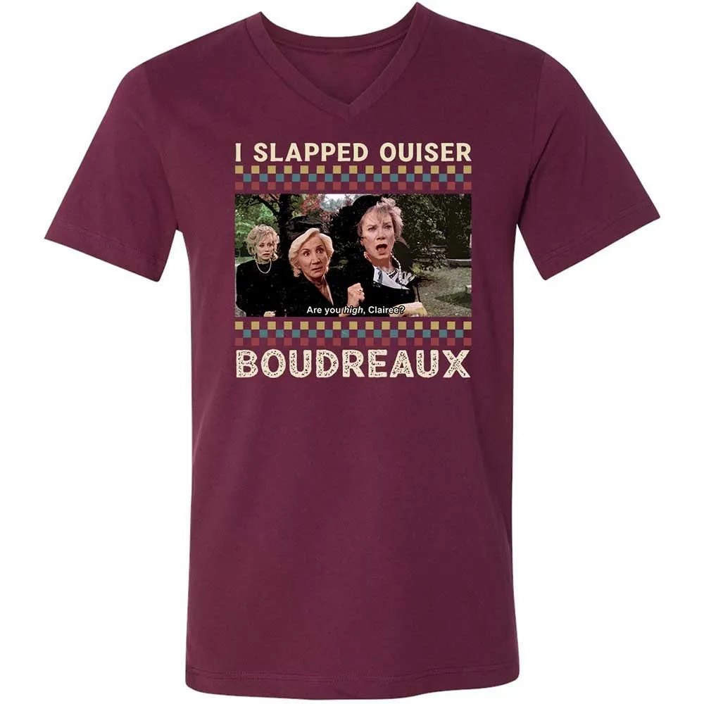Unisex V-Neck T-Shirt - SJ52SQH4 - Maroon - 8