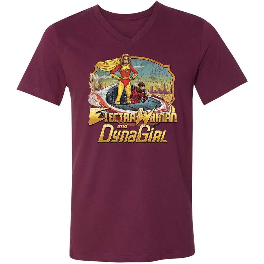 Unisex V-Neck T-Shirt - YE4TCBSK - Maroon - 8