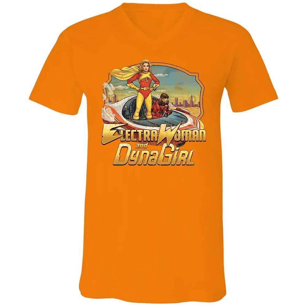 Unisex V-Neck T-Shirt - YE4TCBSK - Orange - 12