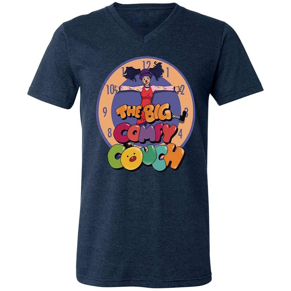 Unisex V-Neck T-Shirt - ZJXEPVL1 - Heather Navy - 3