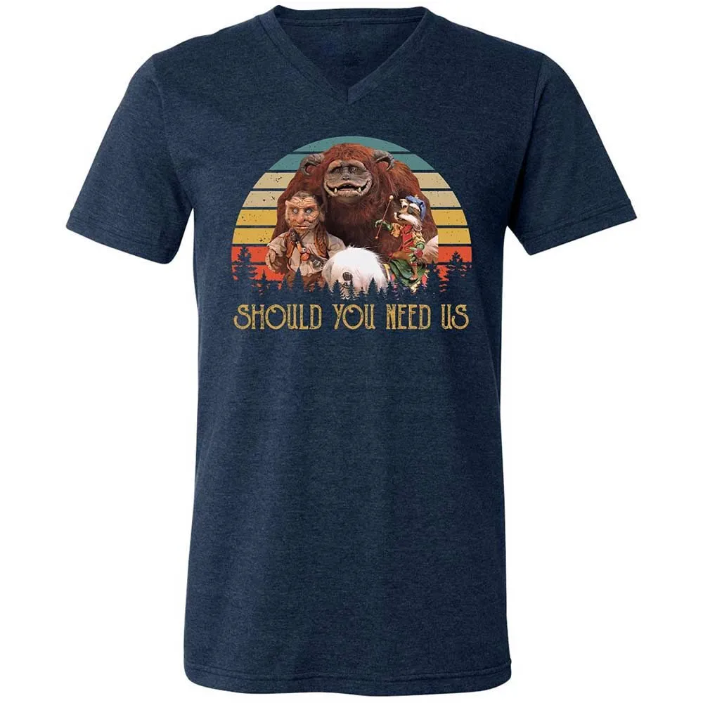 Unisex V-Neck T-Shirt - VUWUT3XR - Heather Navy - 3