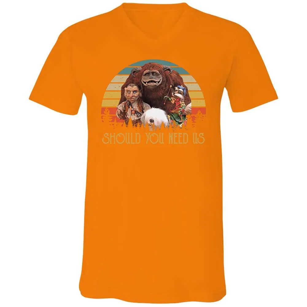 Unisex V-Neck T-Shirt - VUWUT3XR - Orange - 12