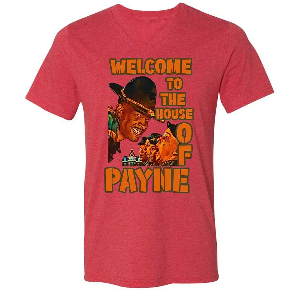 Unisex V-Neck T-Shirt - LNMYTHTS - Heather Red - 7