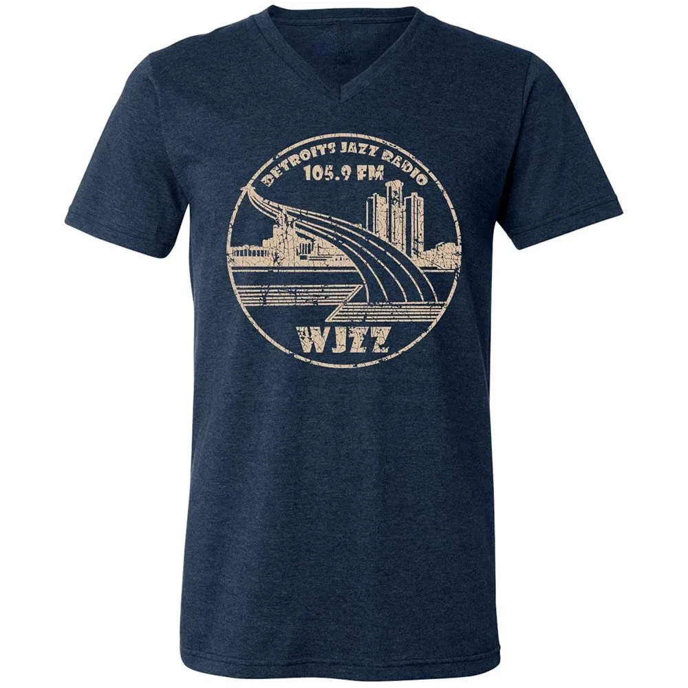 Unisex V-Neck T-Shirt - 7NWAS2FT - Heather Navy - 3