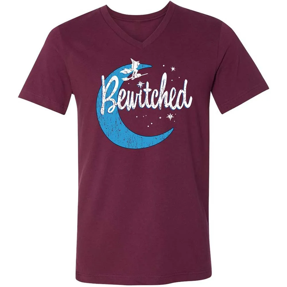 Unisex V-Neck T-Shirt - QC2T2J8J - Maroon - 8