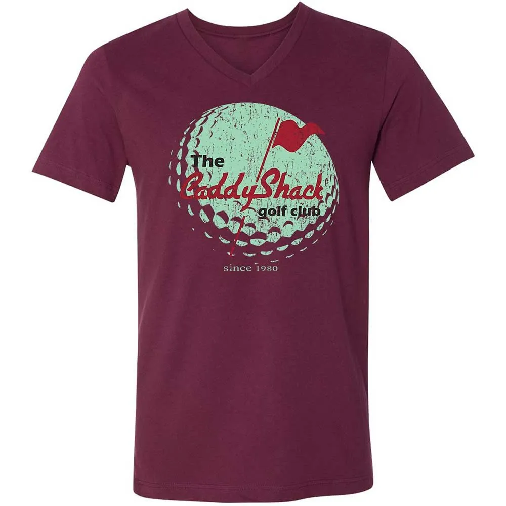 Unisex V-Neck T-Shirt - 4C7SKN67 - Maroon - 8