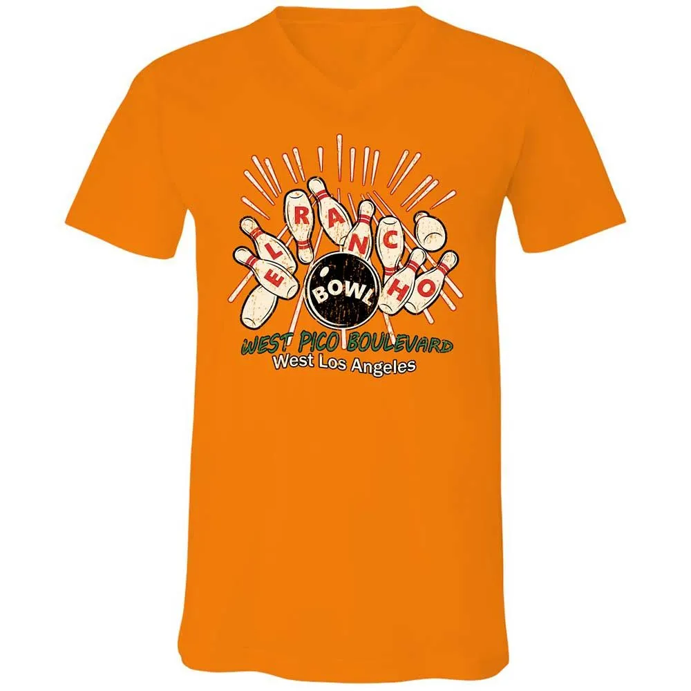 Unisex V-Neck T-Shirt - C5VAMVBX - Orange - 12