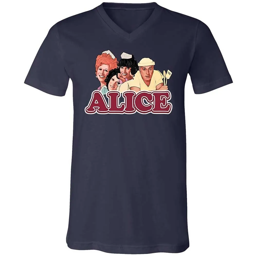 Unisex V-Neck T-Shirt - 3WGYFJZS - Navy - 2