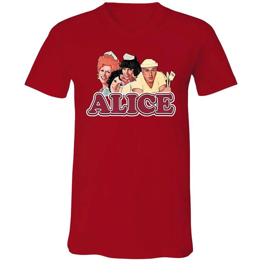 Unisex V-Neck T-Shirt - 3WGYFJZS - Red - 6