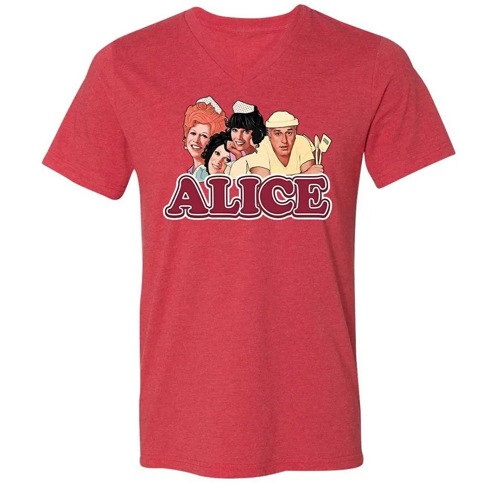 Unisex V-Neck T-Shirt - 3WGYFJZS - Heather Red - 7