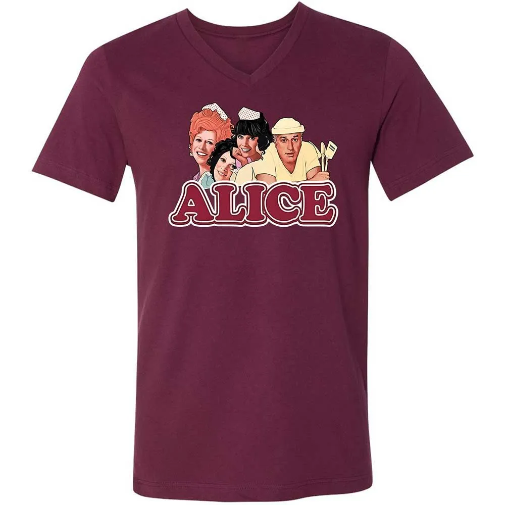 Unisex V-Neck T-Shirt - 3WGYFJZS - Maroon - 8