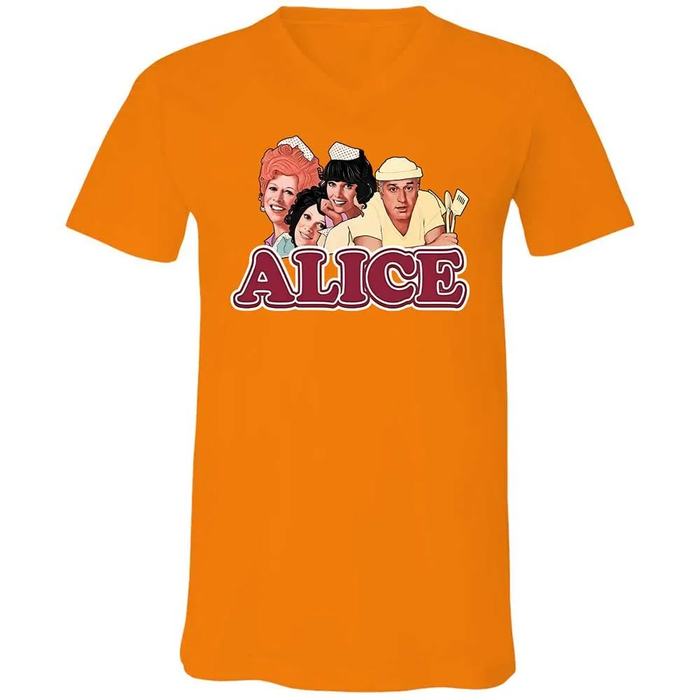 Unisex V-Neck T-Shirt - 3WGYFJZS - Orange - 12