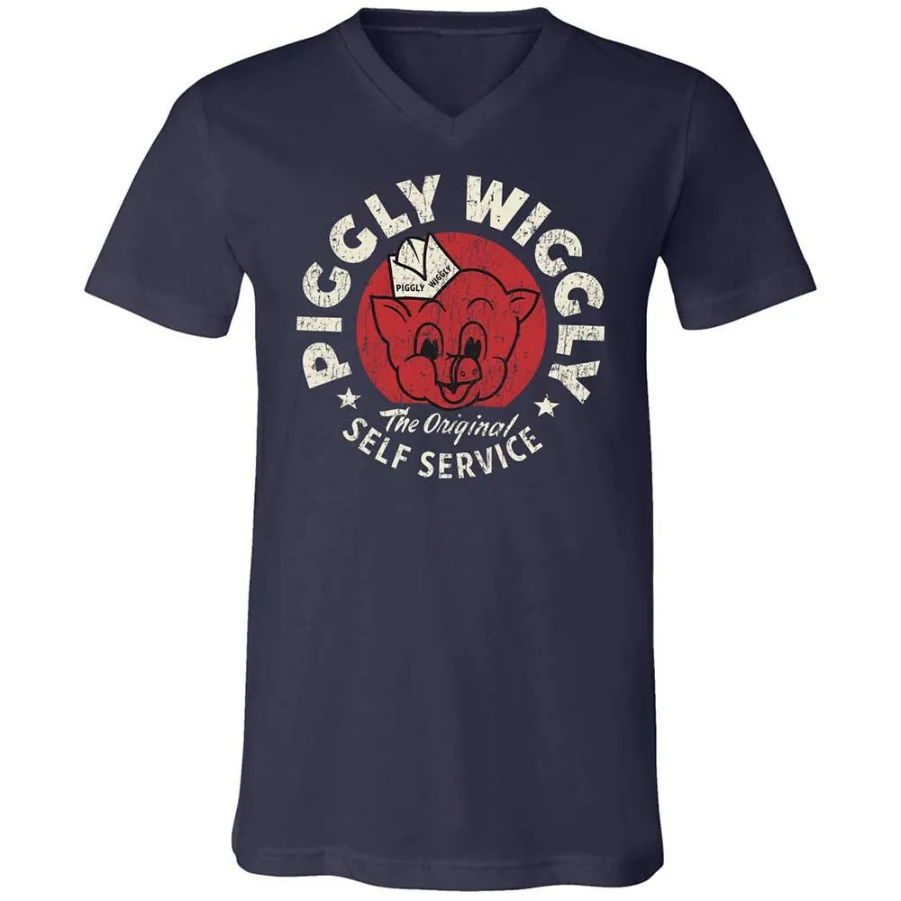 Unisex V-Neck T-Shirt - 3VZJF3VL - Navy - 2