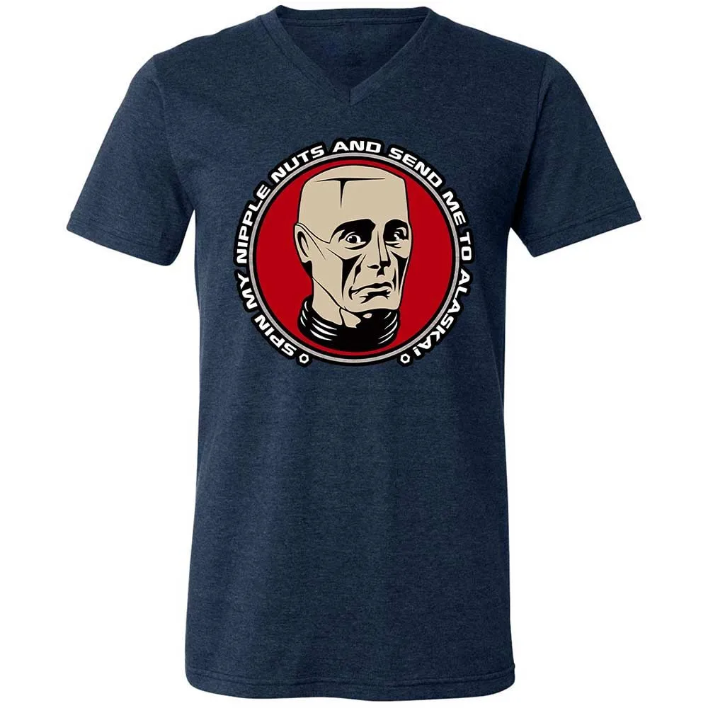 Unisex V-Neck T-Shirt - 3YL6Y5FR - Heather Navy - 3