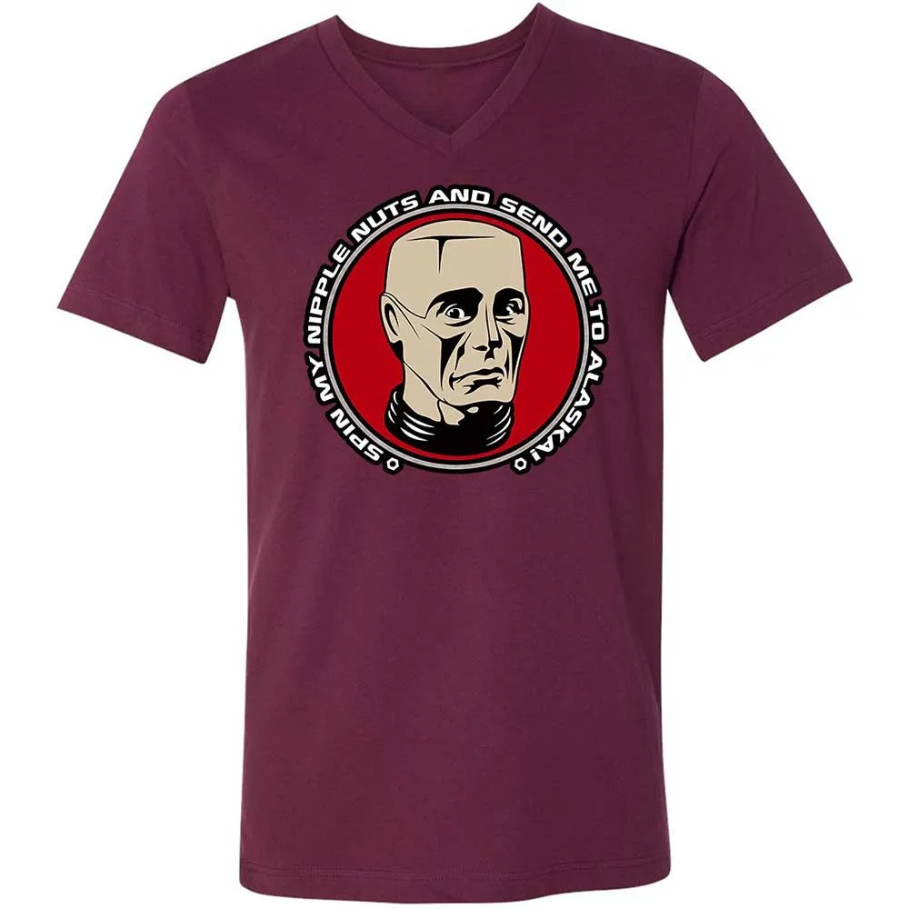 Unisex V-Neck T-Shirt - 3YL6Y5FR - Maroon - 8